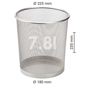 Kôš drôtený na odpadky, strieborný 7,8l